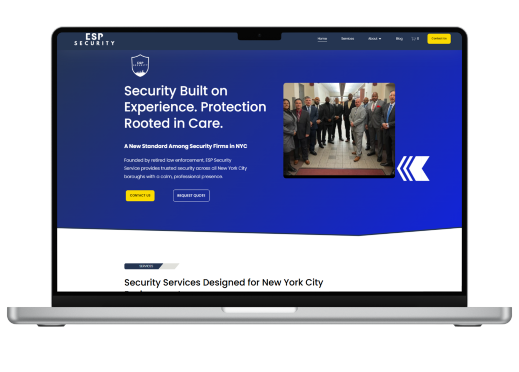 professional services website after homepage