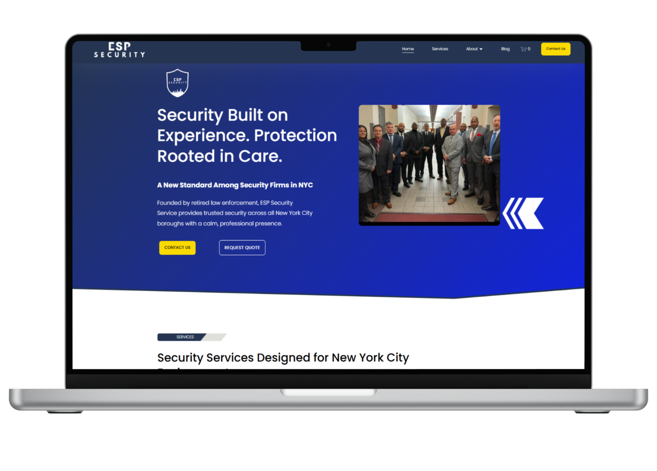 professional services website after homepage