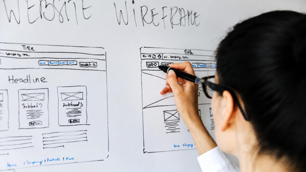 creating website wireframe